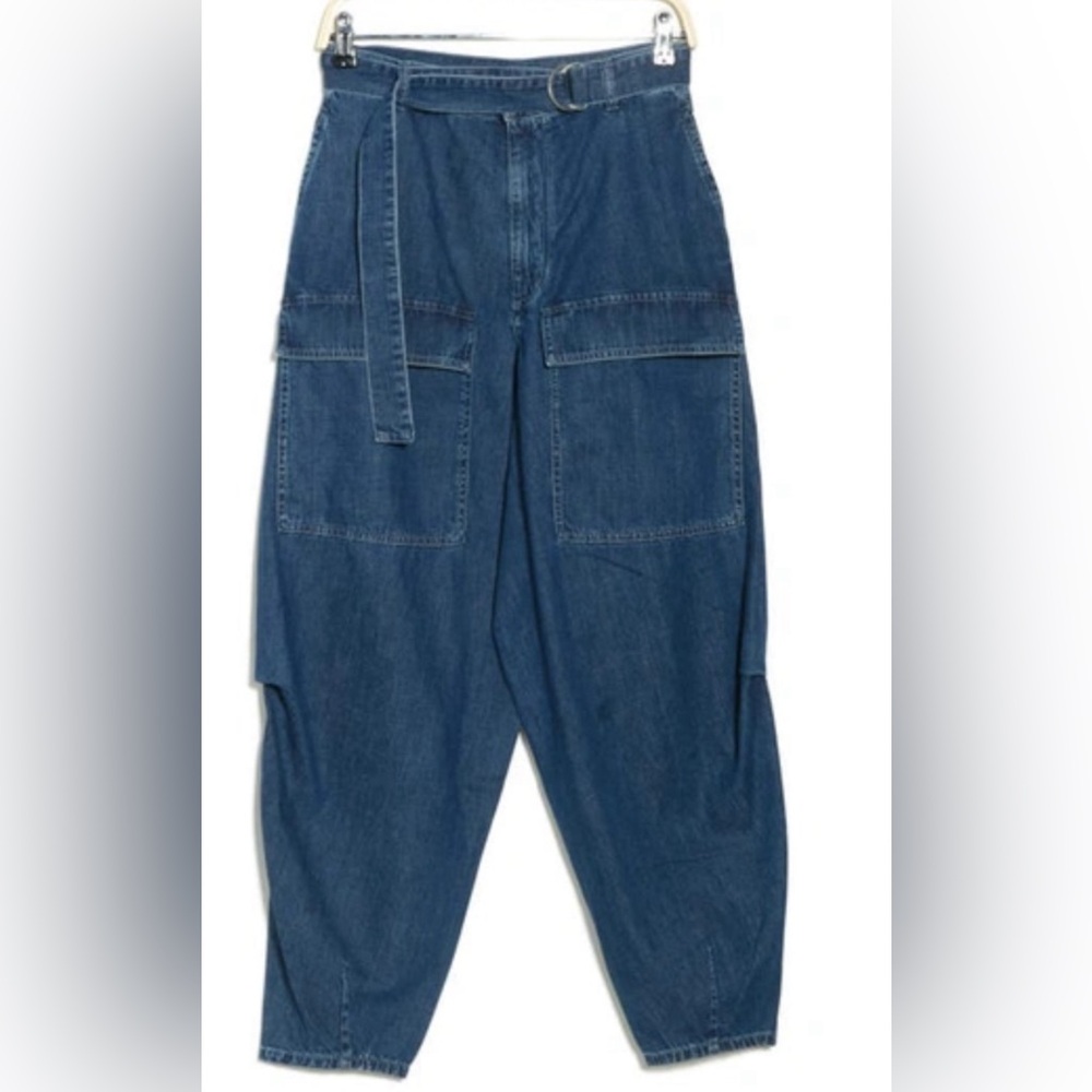 STELLA MCCARTNEY cargo denim trousers jeans. Belted.
